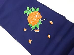 リサイクル　塩瀬金彩手描き花模様刺繍名古屋帯